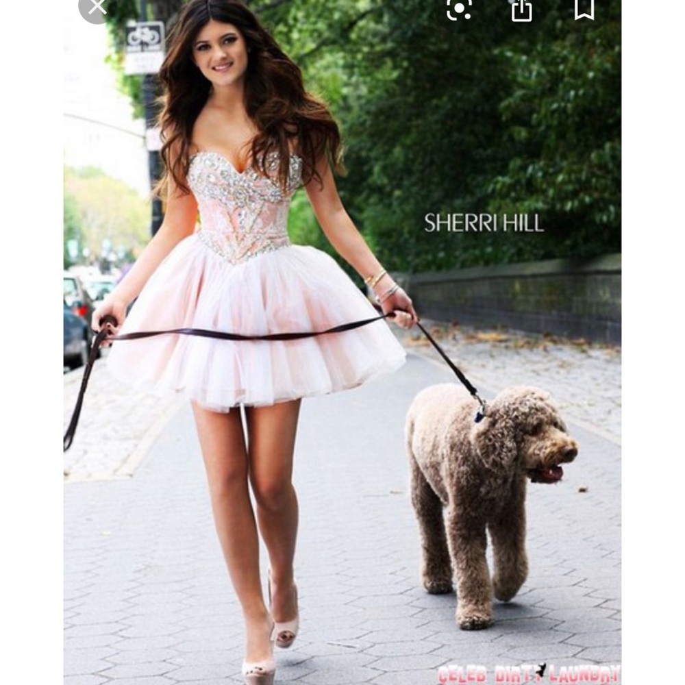 Sherri Hill Powder Blue Lace Short Dress Size 0